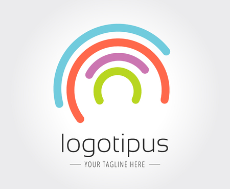 Abstract vector logo template for branding and flat designのイラスト素材