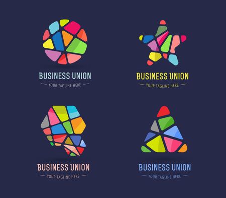 Abstract vector template set for branding and flat designのイラスト素材