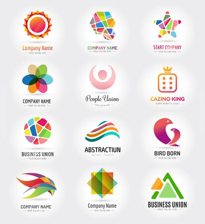 Abstract vector template set for branding and flat designのイラスト素材