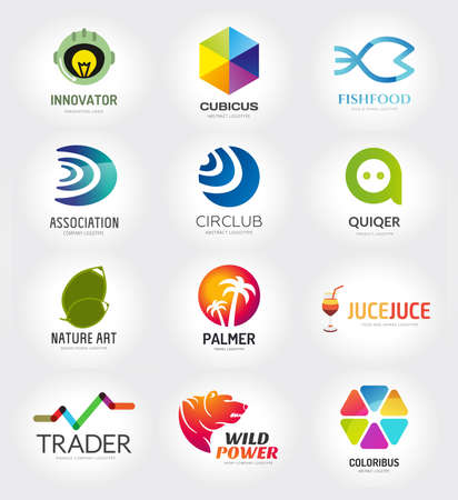 Abstract vector template set for branding and flat designのイラスト素材
