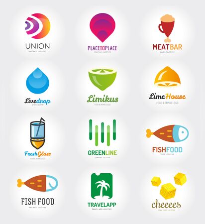 Abstract vector template set for branding and flat designのイラスト素材