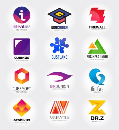 Abstract vector template set for branding and flat designのイラスト素材