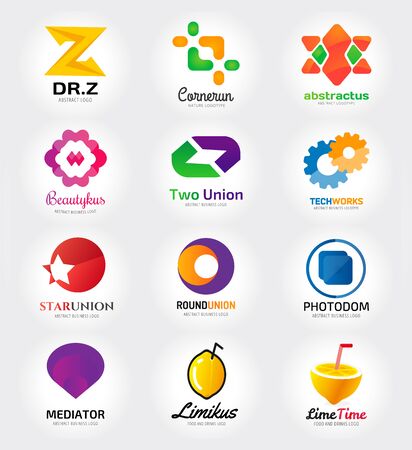 Abstract vector template set for branding and flat designのイラスト素材