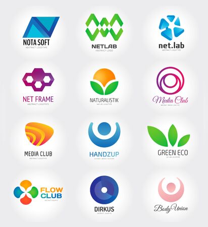 Abstract vector template set for branding and flat designのイラスト素材