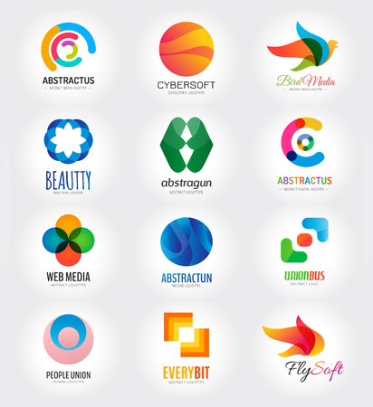 Abstract vector template set for branding and flat designのイラスト素材