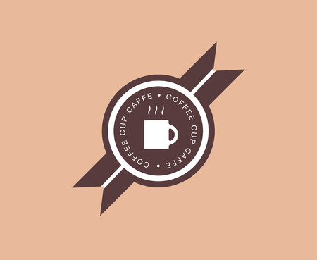 Abstract coffee logo design elements. Arrows, labels, ribbons, symbols. Vector illustrationのイラスト素材