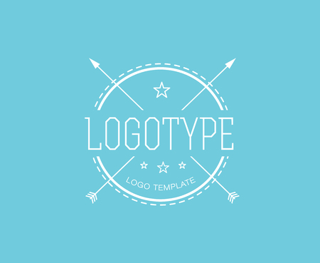 Abstract vector logo design elements. Arrows, labels, ribbons, symbols. Vector illustrationのイラスト素材
