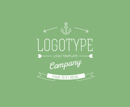 Abstract vector logo design elements. Arrows, labels, ribbons, symbols. Vector illustrationのイラスト素材