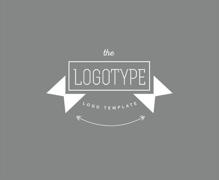 Abstract vector logo design elements. Arrows, labels, ribbons, symbols. Vector illustrationのイラスト素材