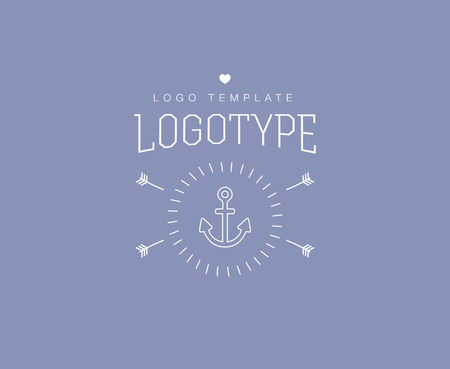 Abstract vector logo design elements. Arrows, labels, ribbons, symbols. Vector illustrationのイラスト素材