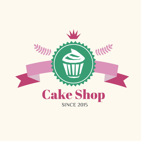 Abstract vector cake vintage logo element. Cakes, bread, bakery. Logo designのイラスト素材
