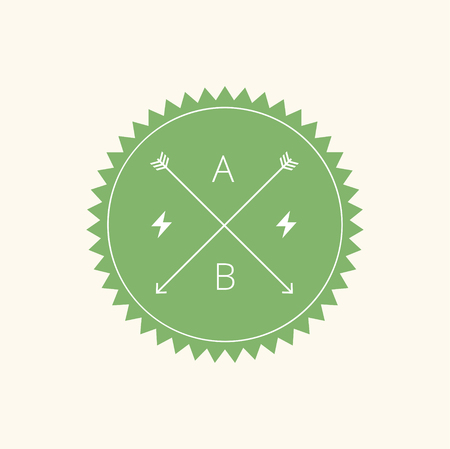 Abstract vector vintage logo design elements set. Arrows, labels, ribbons, symbols. Vector illustrationのイラスト素材