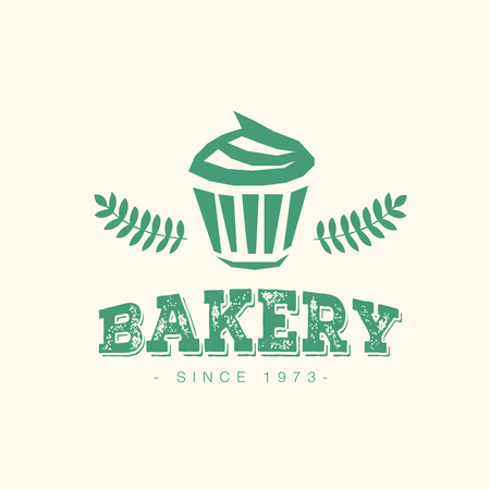 Abstract vector cake vintage logo element. Cakes, bread, bakery. Logo designのイラスト素材