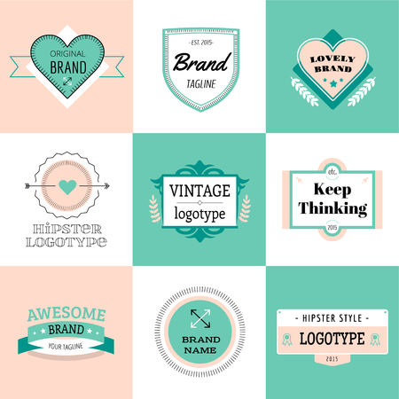 Design elements. Vintage retro style. Arrows, labels, ribbons, symbols. Editable vector illustration.のイラスト素材
