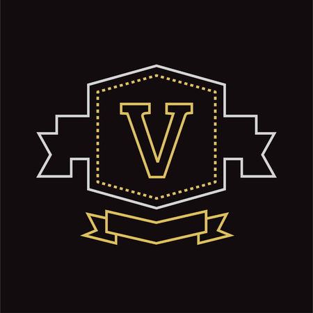 Vector vintage design element. Vintage retro style. Arrows, labels, ribbons, symbols. Editable vector illustration.のイラスト素材