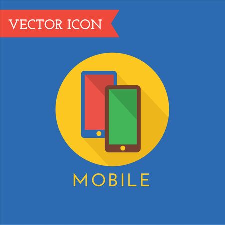 Mobile Icon Vector Logo. Shop, Money or Commerce and Computer symbol. Stock Design Element.のイラスト素材