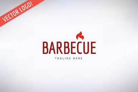 Barbecue and Food. Outdoor, Kitchen or Meat symbols. Stock design element.のイラスト素材