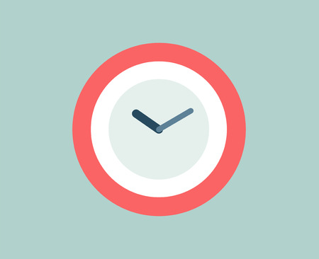 Red Clock icon isolated. Watch objects, or time and office symbol. Stock design element.のイラスト素材