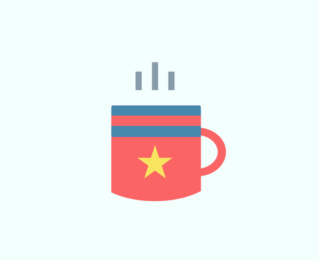 Red Cup icon isolated. Tea objects, or drink and food symbol. Stock design element.のイラスト素材
