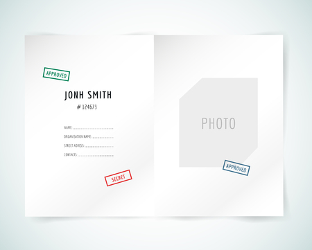 Form blank illustration. Folder, paper, isolated and text.のイラスト素材