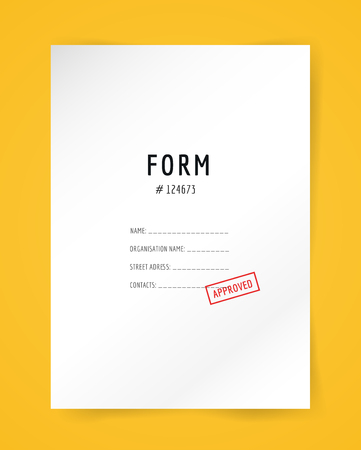 Form blank illustration. Folder, paper, isolated and text. のイラスト素材