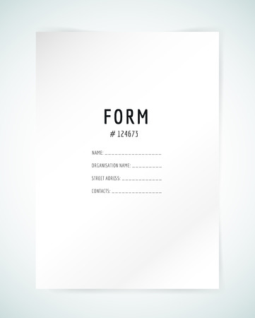 Form blank illustration. Folder, paper, isolated and text. の写真素材