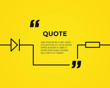 Circuitry quote text bubble. Resostor, chain, note or message, warning and warning, lable, voltage.のイラスト素材