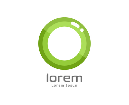Abstract colored O vector icon. Isolated on white background. Circle, colored, shape, globe, abstract, web, flow, minimal, modern. Company logo. Identity and branding designのイラスト素材