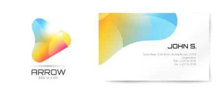 Vector brochure template. Abstract arrow design and creative identity idea, blank, paper. Stock illustration. Isolated on white background.のイラスト素材