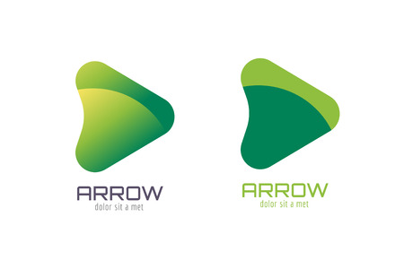 Vector arrow abstract logo template. Up arrow shape and symbol, icon, creative, idea, flow, dynamic, moving. Company logo. Vector icon. Stock illustration. Isolated on whiteのイラスト素材