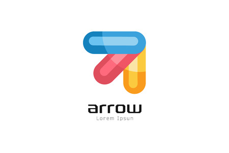 Vector arrow abstract logo template. Up, shape symbol, icon, creative idea and flow, dynamic or moving. Company identity. Stock illustrationのイラスト素材