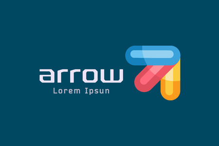 Vector arrow abstract logo template. Up, shape symbol, icon, creative idea and flow, dynamic or moving. Company identity. Stock illustrationのイラスト素材