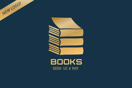 Book template logo icon. Back to school. Education, university, college symbol or knowledge, books stack, publish, page paper. Design elementのイラスト素材
