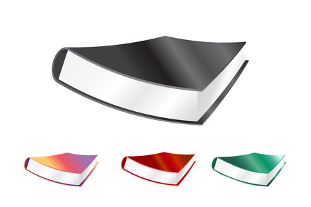 Book template logo icon. Back to school. Education, university, college symbol or knowledge, books stack, publish, page paper. Design element. Isolated on whiteのイラスト素材