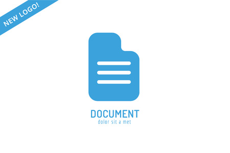 Abstract document template logo icon. Back to school. Education, university, college symbol or knowledge, book, publish, page paper. Design element. Isolated on whiteのイラスト素材