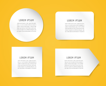 Form blank template. Business card, paper and business office, information, text. Vector element. Print design. Isolated on yellowのイラスト素材