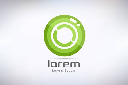 Vector circle abstract logo template. Round shape and infinity loop symbol, icon, creative idea or flow, lines. Company logotype. Stock illustrationのイラスト素材