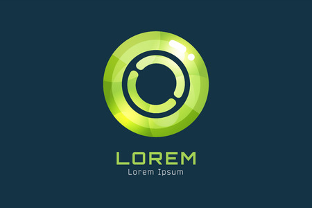Vector circle abstract logo template. Round shape and infinity loop symbol, icon, creative idea or flow, lines. Company logotype. Stock illustrationのイラスト素材
