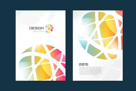 Vector globe brochure template. Abstract arrow design and creative magazine idea, blank, book cover or banner template, paper, journal. Stock illustrationのイラスト素材