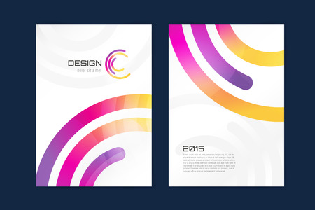 Vector brochure template. Abstract design and creative magazine idea, blank, book cover or banner template, paper, journal, arrow, globe. Stock illustrationのイラスト素材