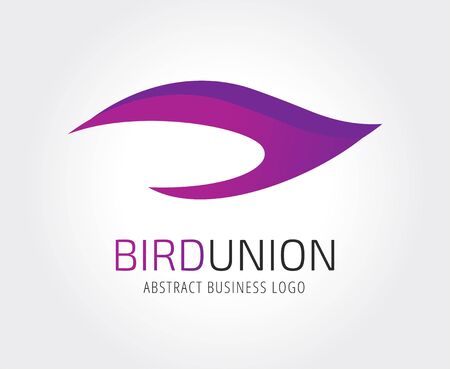 Abstract bird vector logo icon template. Spa, beauty, design, nature, creative, health, eco, fresh, clean, fire, flame, wings, bird fly, twirl, wave. Company logo icon. Logotype conceptの写真素材