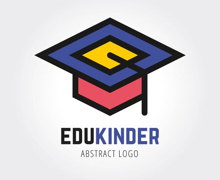 Graduation hat vector logo icon. Education, students, school and college symbol. Stock design element. Stock logoの写真素材