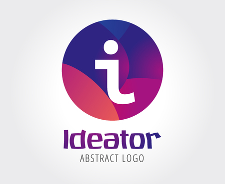 Info abstract logo template. Information, place icon, creative logo, place marker and documents simbol, i letter. Company logo. Stock illustrationの写真素材