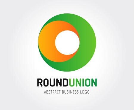 Globe abstract logo template. Circle round shape and earth symbol, geometric icon, creative idea or flow, lines, web net. Company logotype. Stock illustrationの写真素材