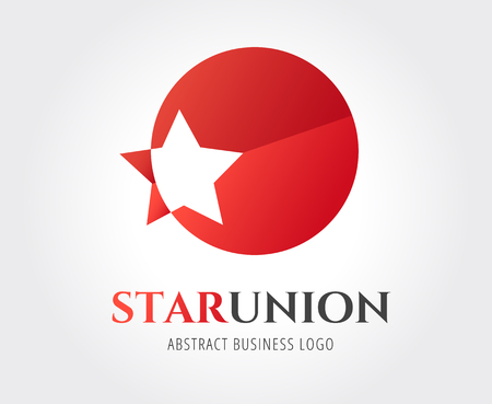 Star logo icon template. Leader, winner, boss, rank, medal, sport logo, competition, sky symbol, astrology, military, troops, web studio. Logo vector. Logo iconの写真素材