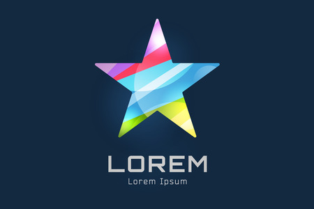 Star vector logo icon. Leader, boss, winner, rank or competition and shine symbol. Stock design elementのイラスト素材