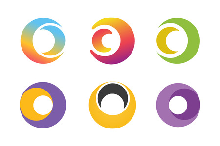 Vector circle ring logo design setのイラスト素材