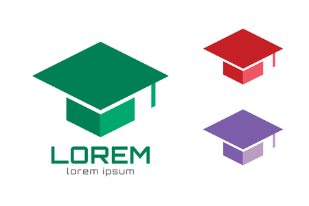 Graduation cap logo icon templateのイラスト素材