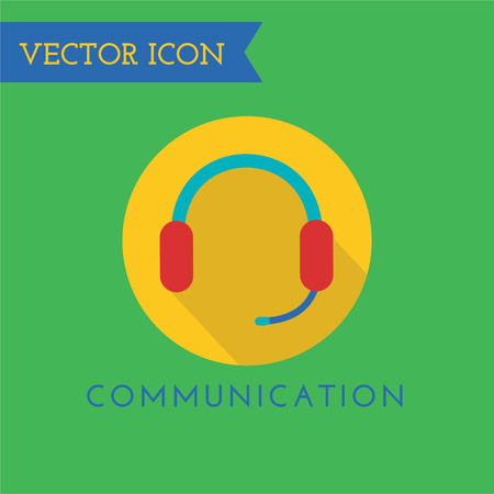 Headphone icon logo. Sound, speaker and music studio logo, music symbol. Technology icon, music tools and voice, web. Headphone icon, headphone logo, volume control. Support operator, help desk, support center, call centerの写真素材