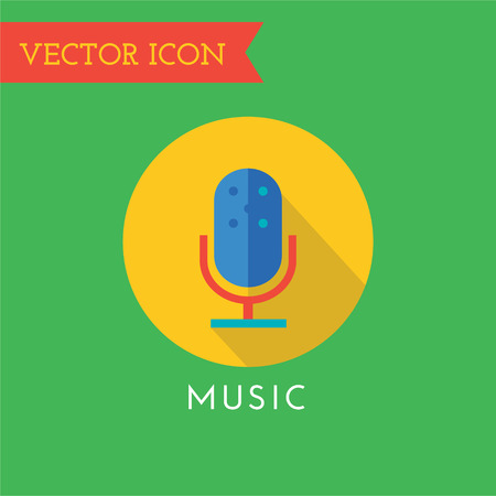 Music microphone icon. Sound, music tools and dj on party or musician and song, record studio, label. Cd play, microphone, headphone volume, equalizer. Music. Music icon. Player object.の写真素材